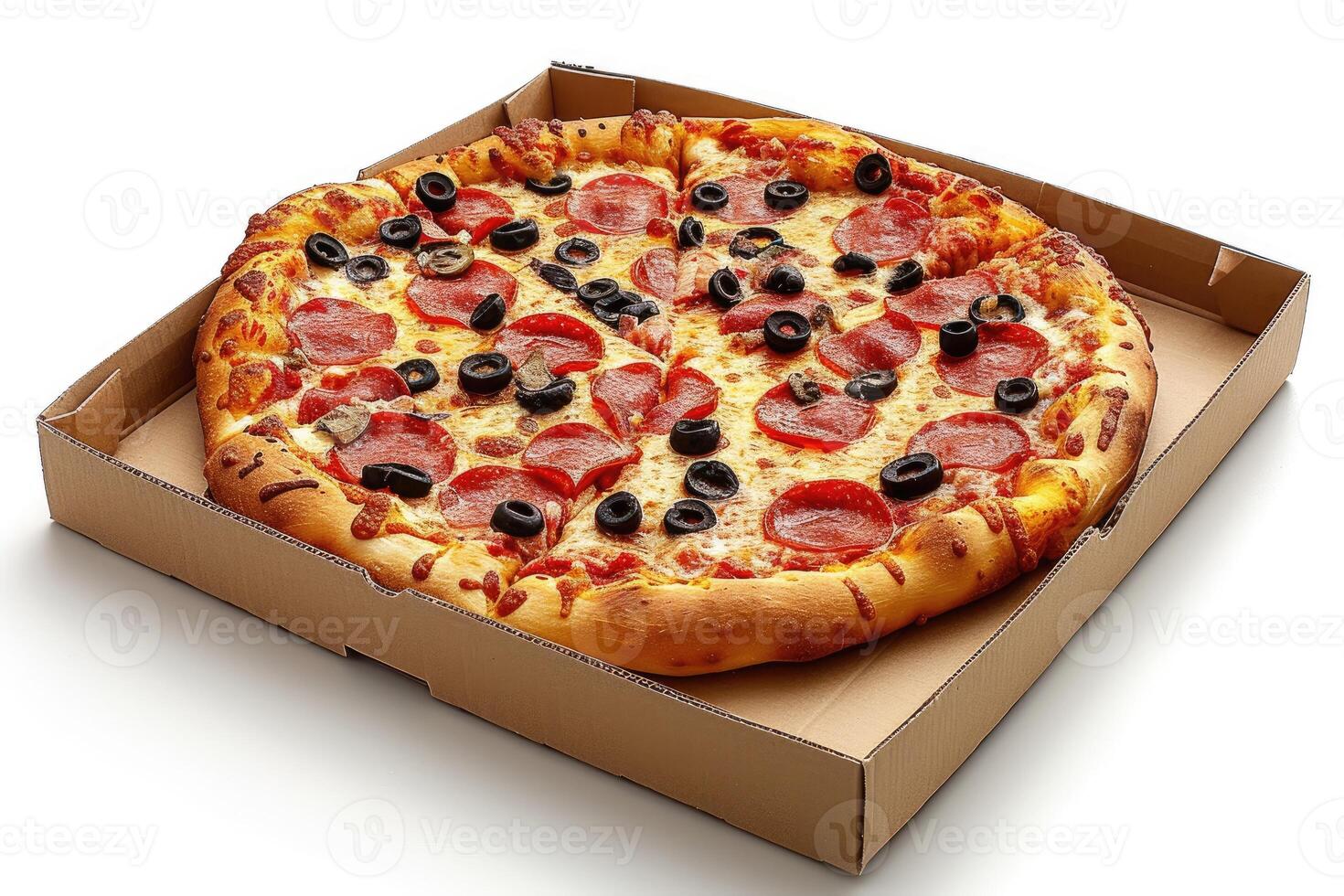 ai generado para llevar o entrega Pizza caja profesional publicidad comida fotografía foto