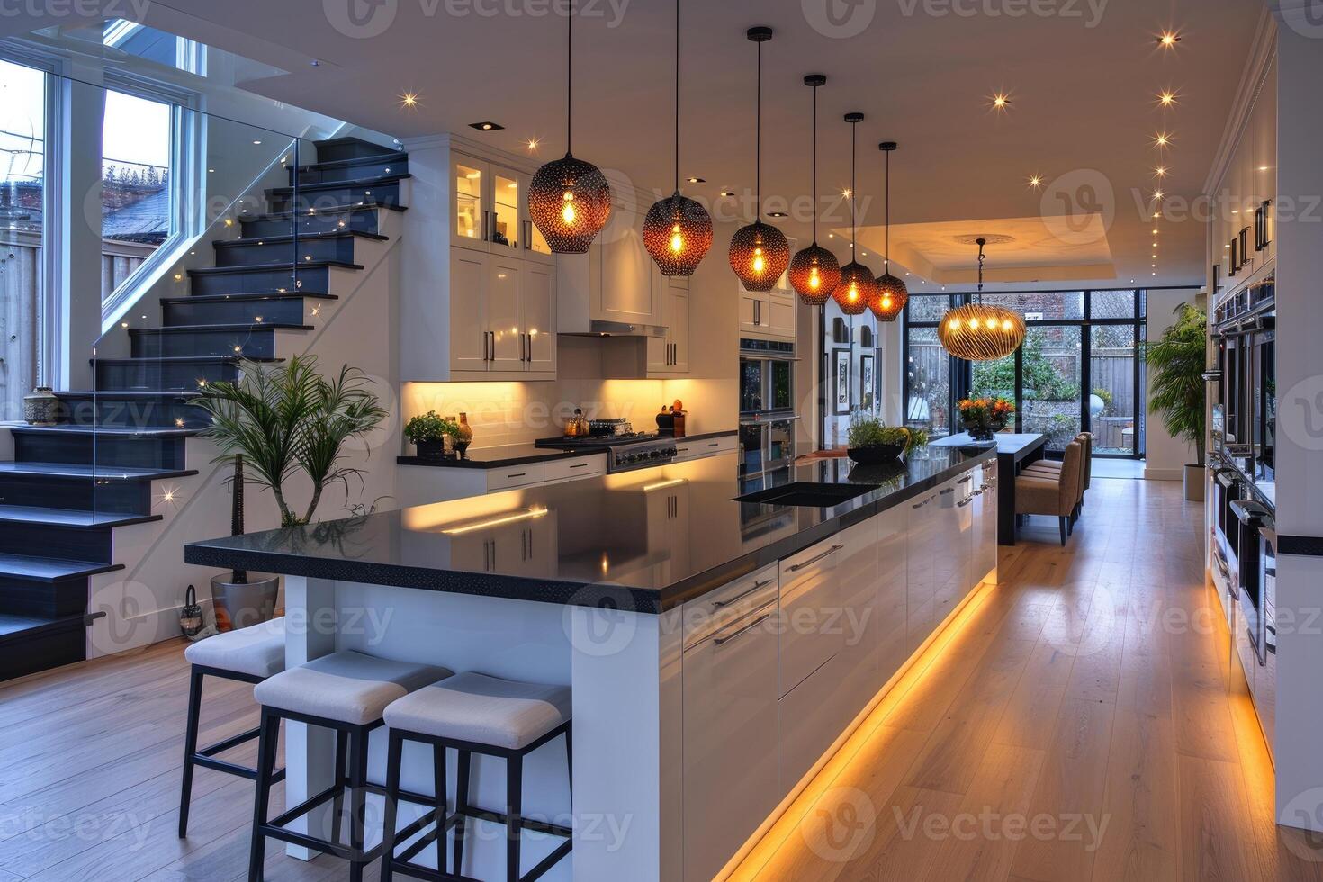 AI generated a simplistic modern kitchen in a modern home professional advertising photography photo