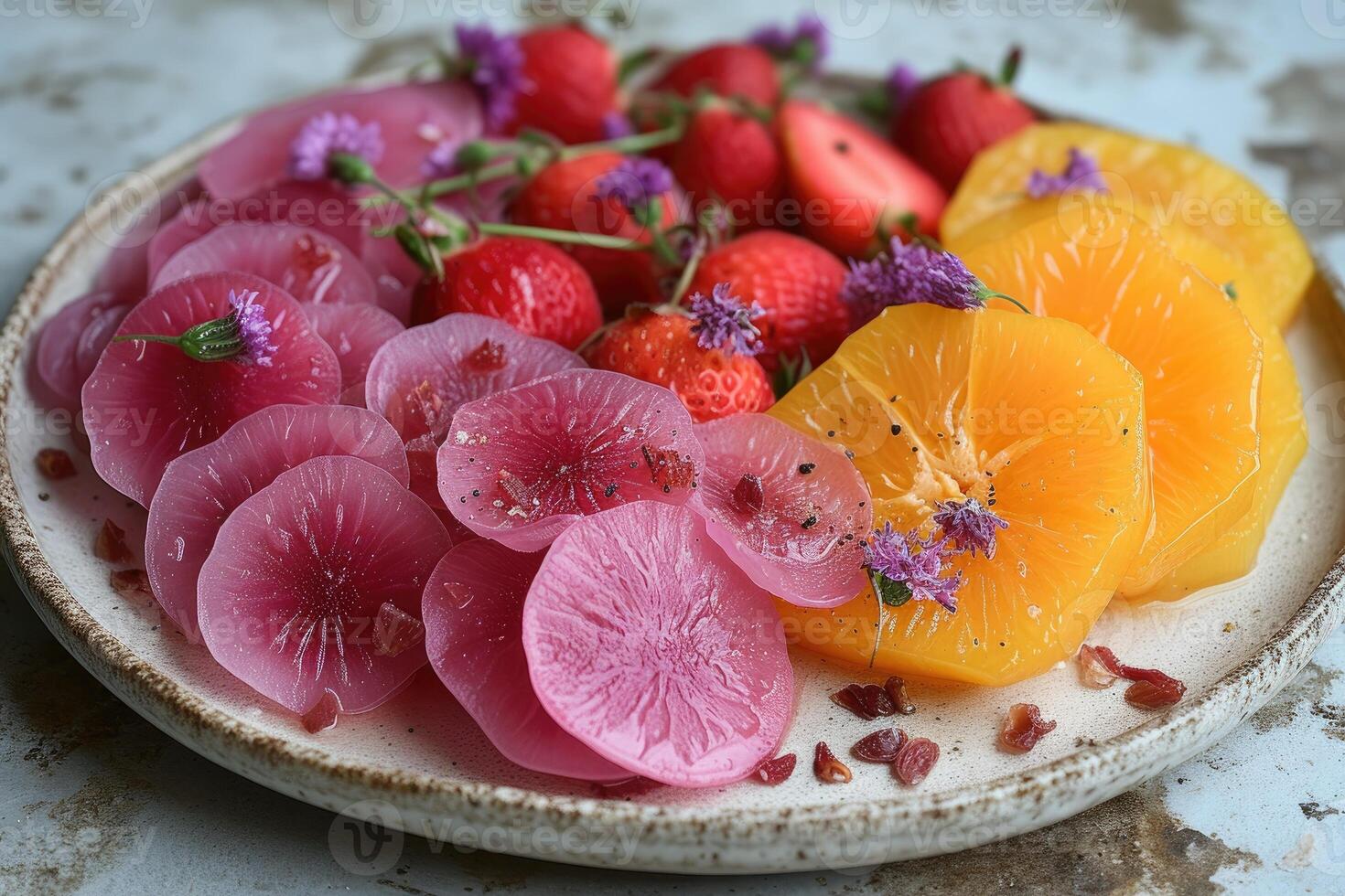 AI generated food on the kitchen table to post on social media professional advertising food photography photo