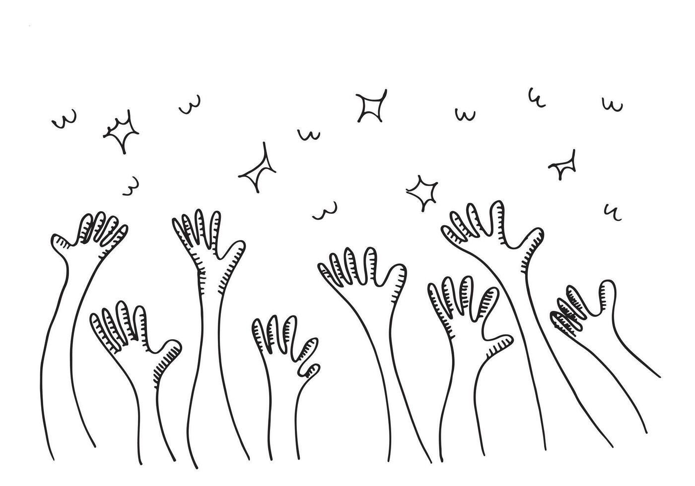 Applause hand draw on white background.vector illustration. vector