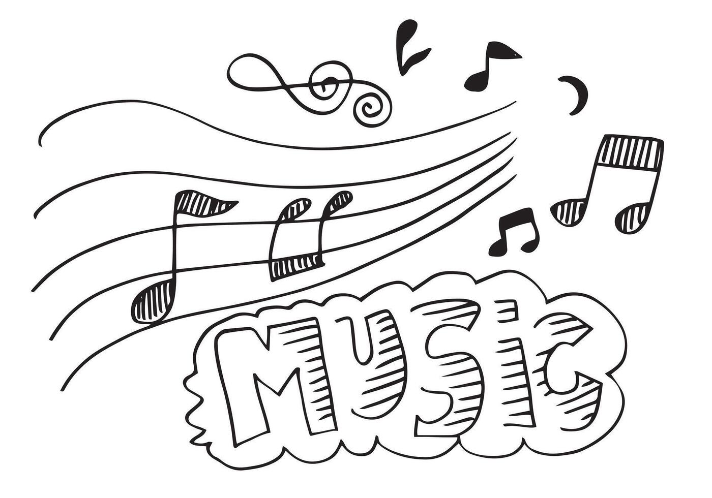 Music Background Hand drawn music set illustration. illustrations of music images, design concept. vector