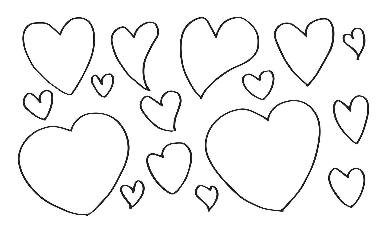 Doodle hearts, hand drawn love heart collection.vector illustration. vector