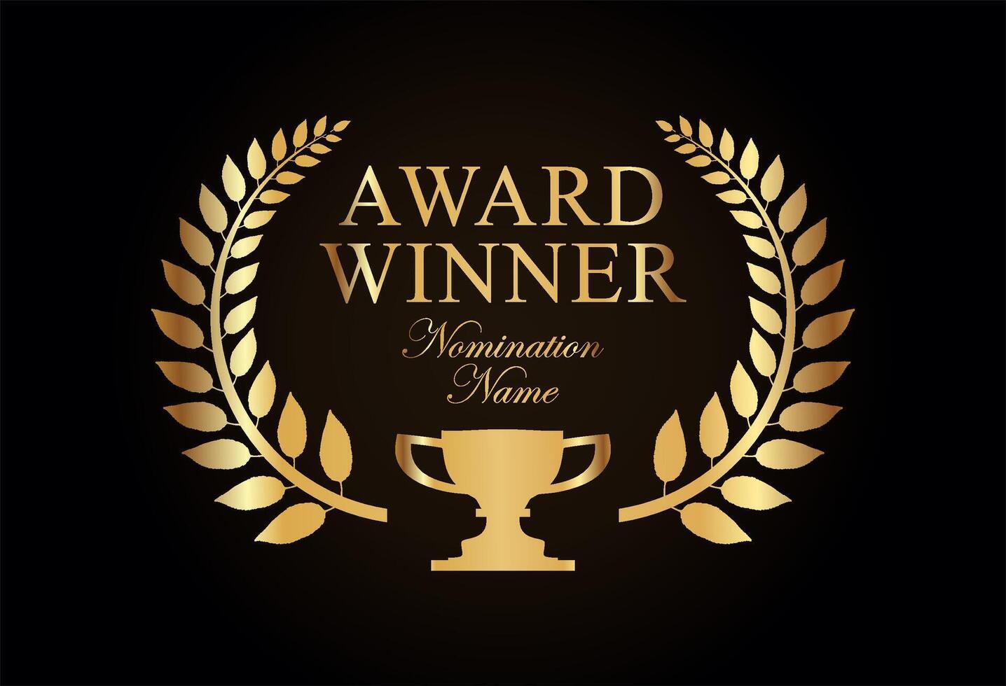 Award Winner emblem collection of gold laurel wreath vector