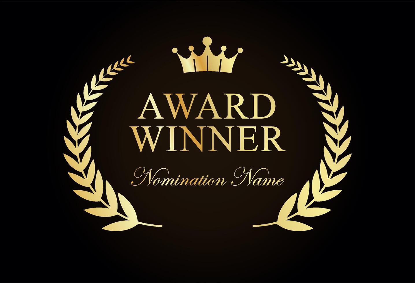 Award Winner emblem collection of gold laurel wreath vector