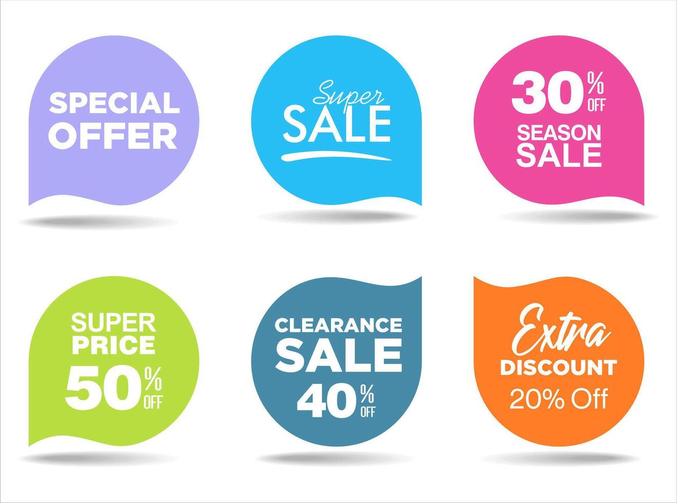 Collection of super sale stickers and tags template vector