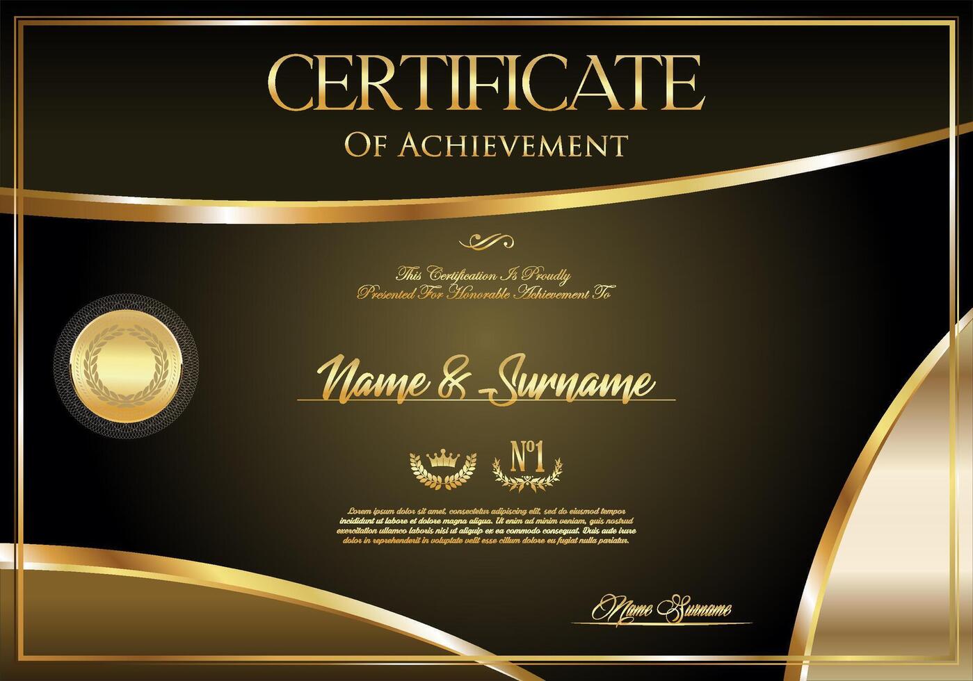 Certificate or diploma retro vintage template vector illustration