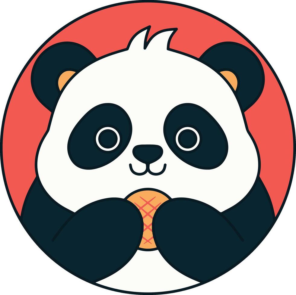 lindo panda de dibujos animados vector