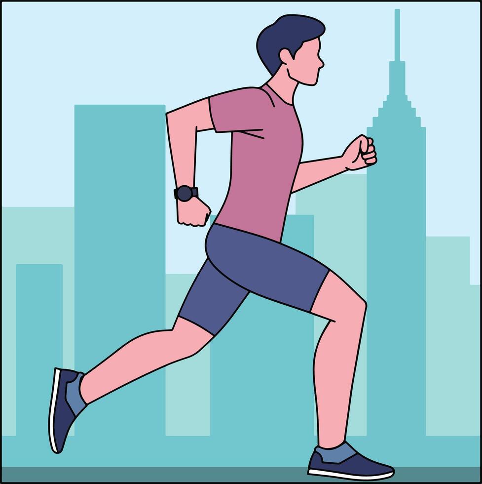 people running illustration vector