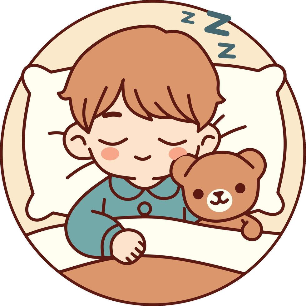 little kid sleeping cartoon vector