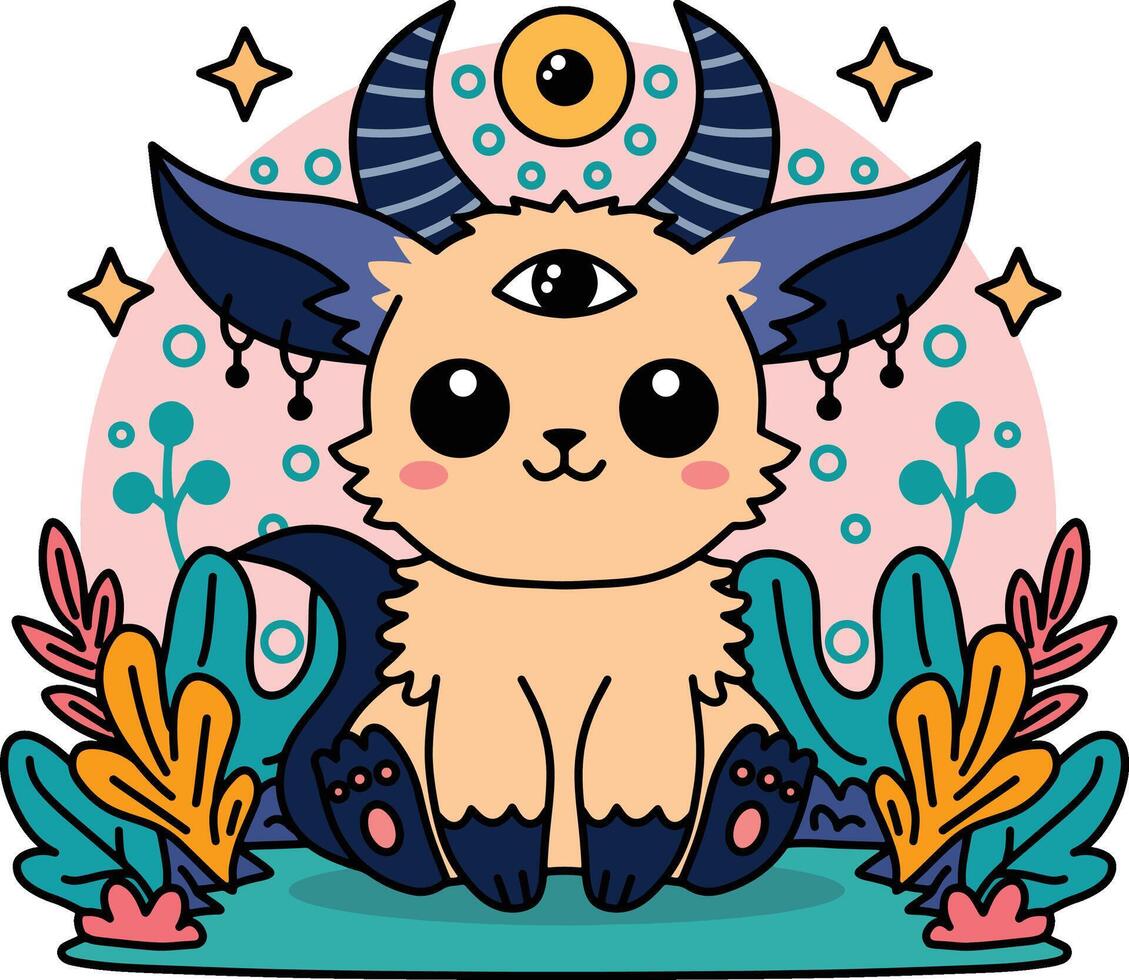 cute mythical creature illustration vector