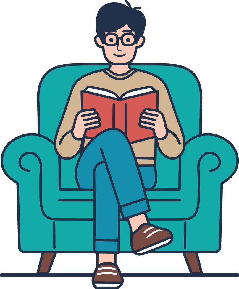 reading book illustration vector