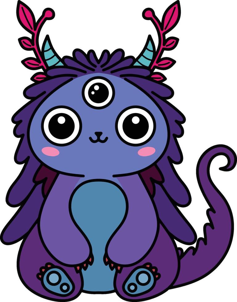 cute mythical creature illustration vector