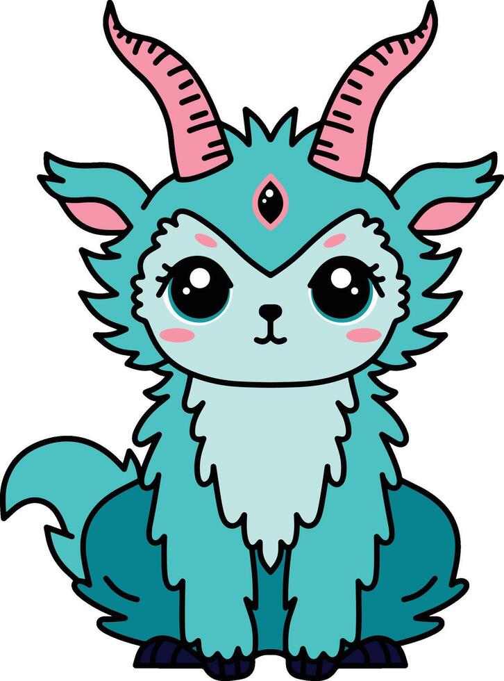 cute mythical creature illustration vector