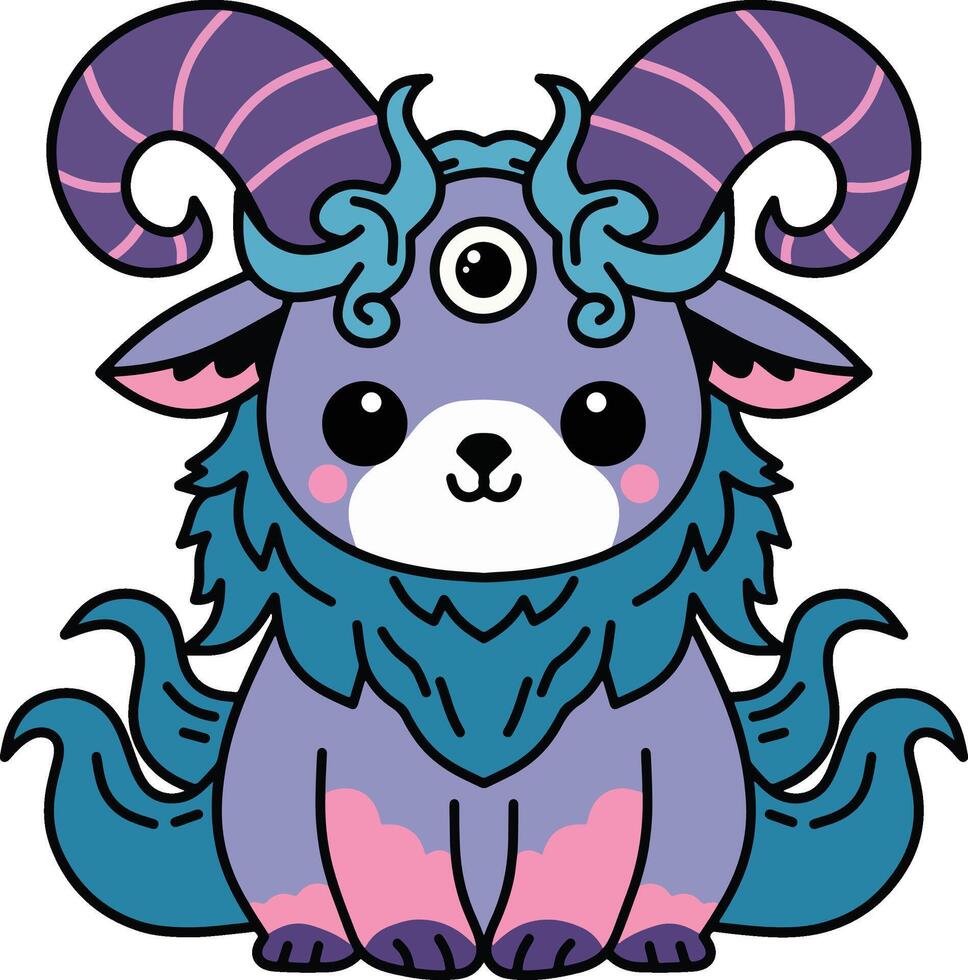 cute mythical creature illustration vector