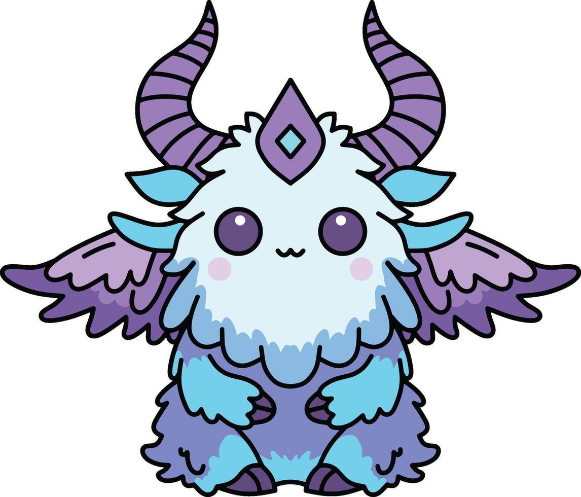 cute mythical creature illustration vector