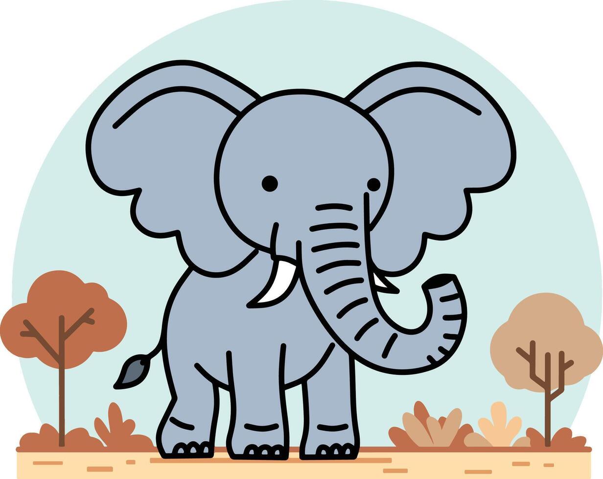 a cute elephant vector