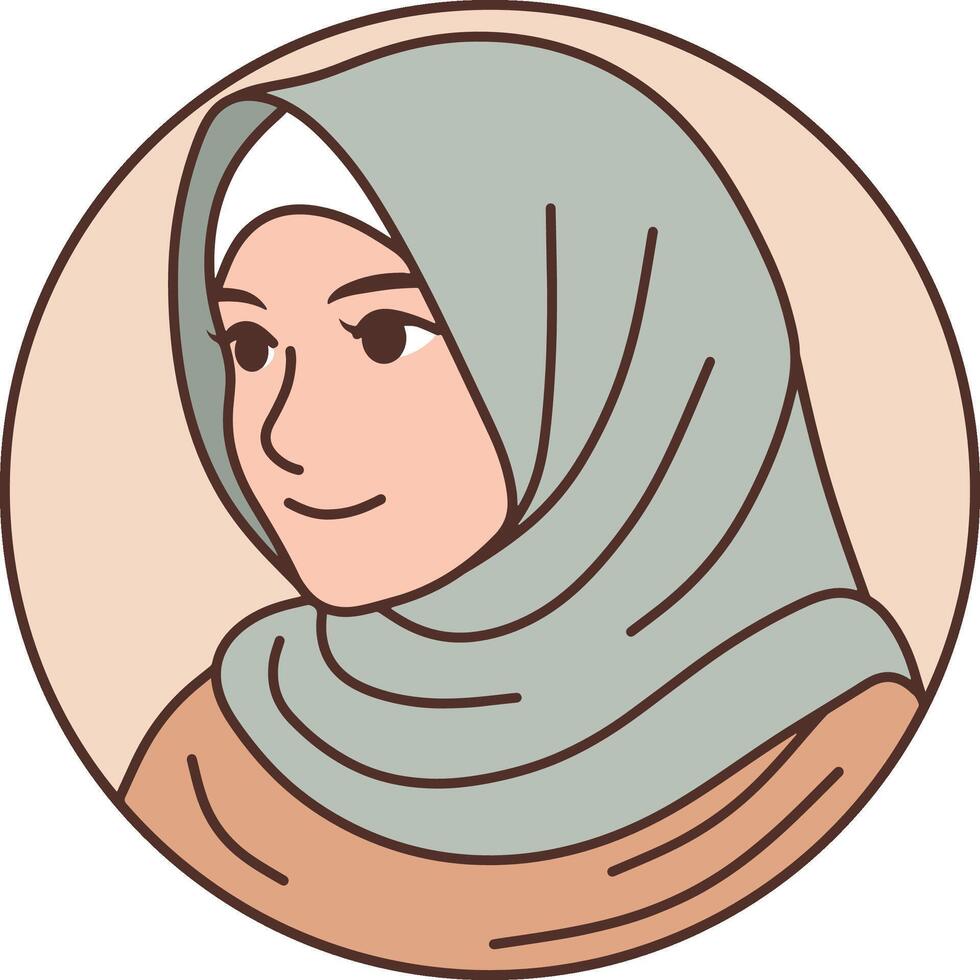 hijab niña ilustración vector