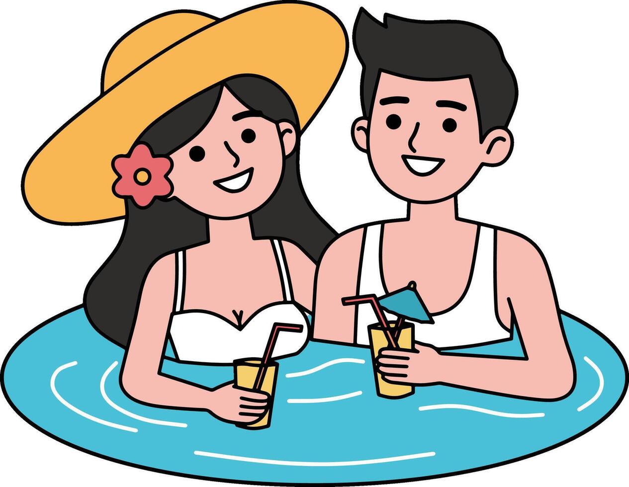 couple honeymoon holiday illustration vector