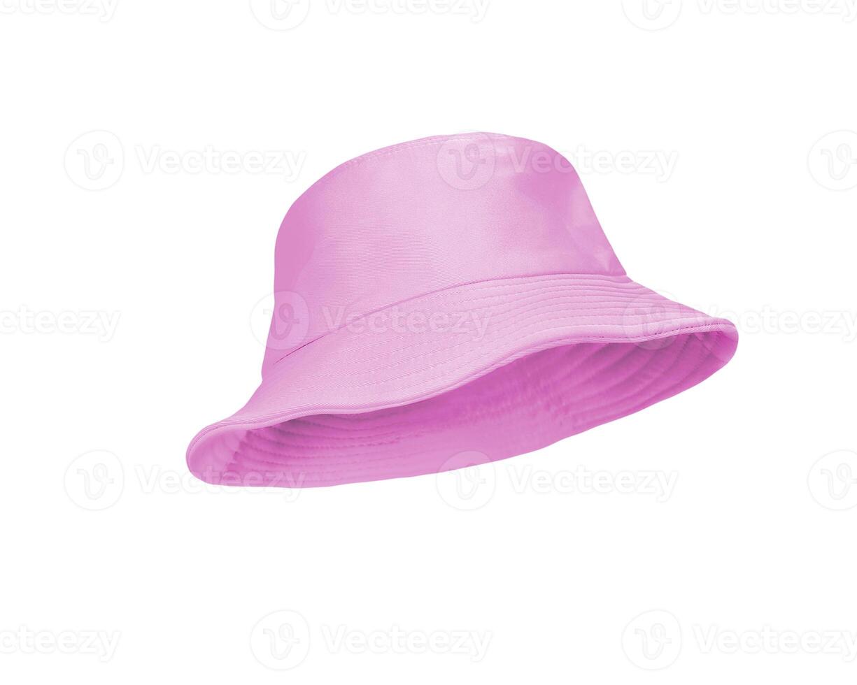 Pink bucket hat isolated on white background photo