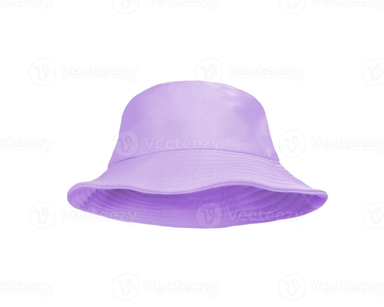 Purple bucket hat isolated on white background photo