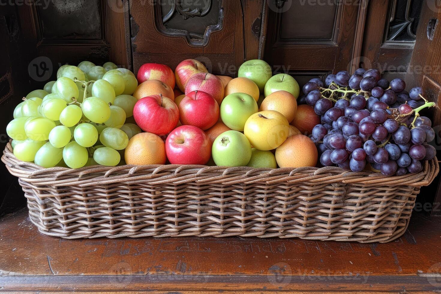 ai generado Fresco frutas regalo caja profesional publicidad comida fotografía foto