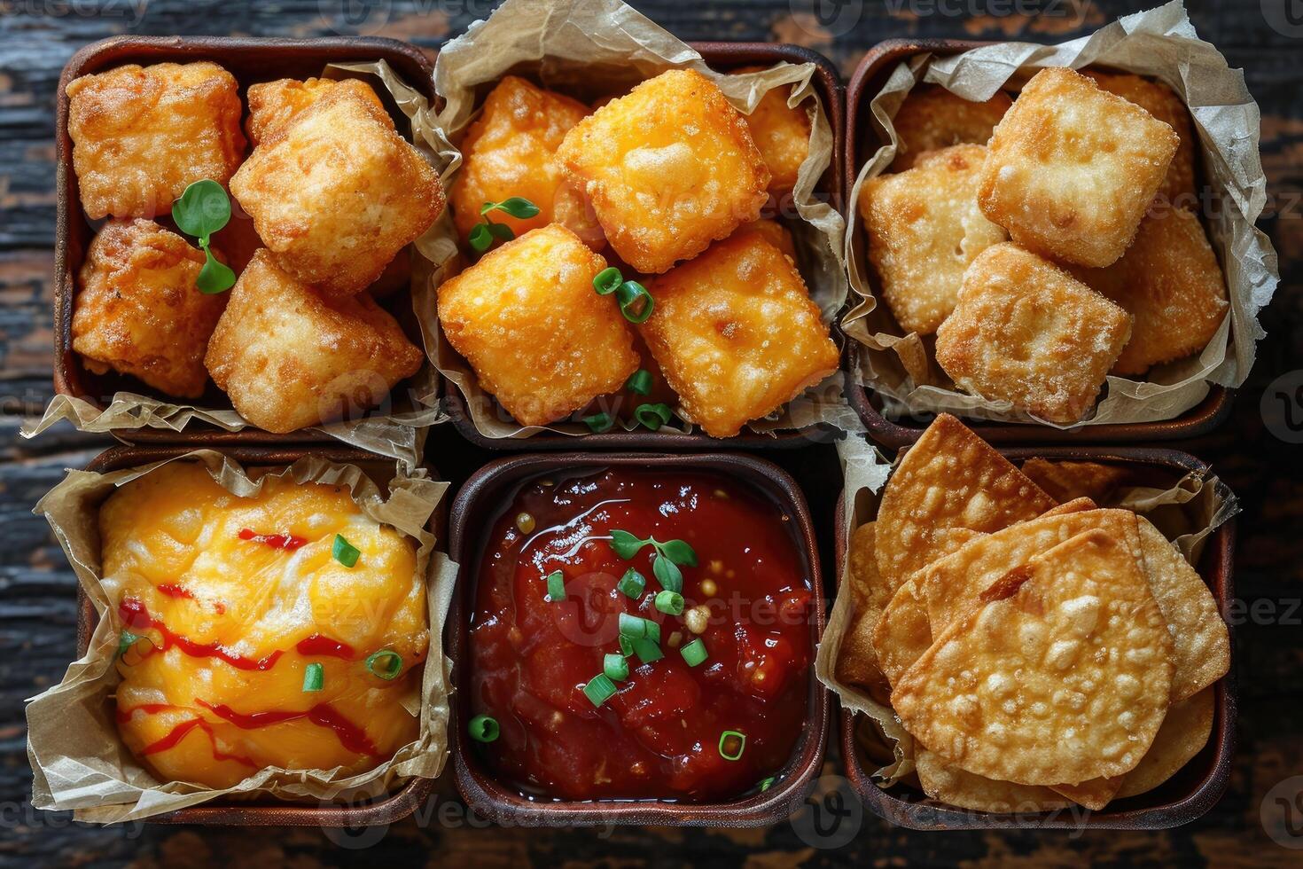 AI generated Snacks in a container professional advertising food photography photo