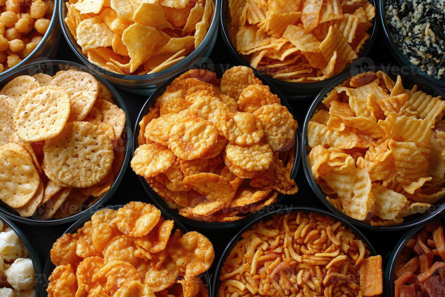 AI generated Snacks in a container professional advertising food photography photo