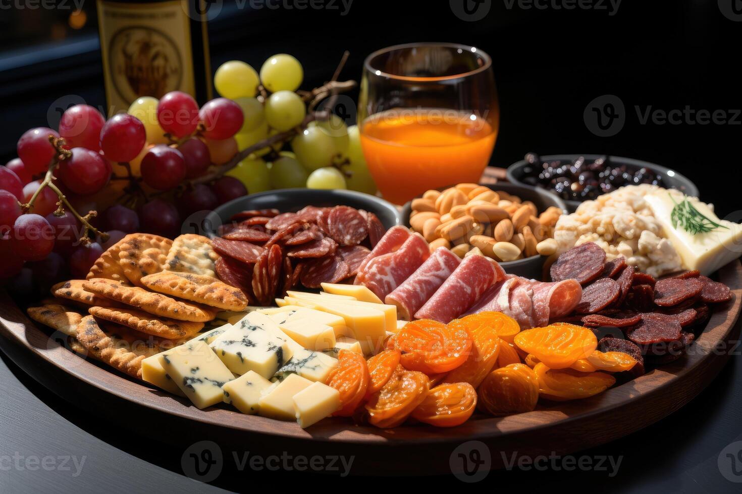 AI generated mixed snacks in boxes professional advertising food photography photo