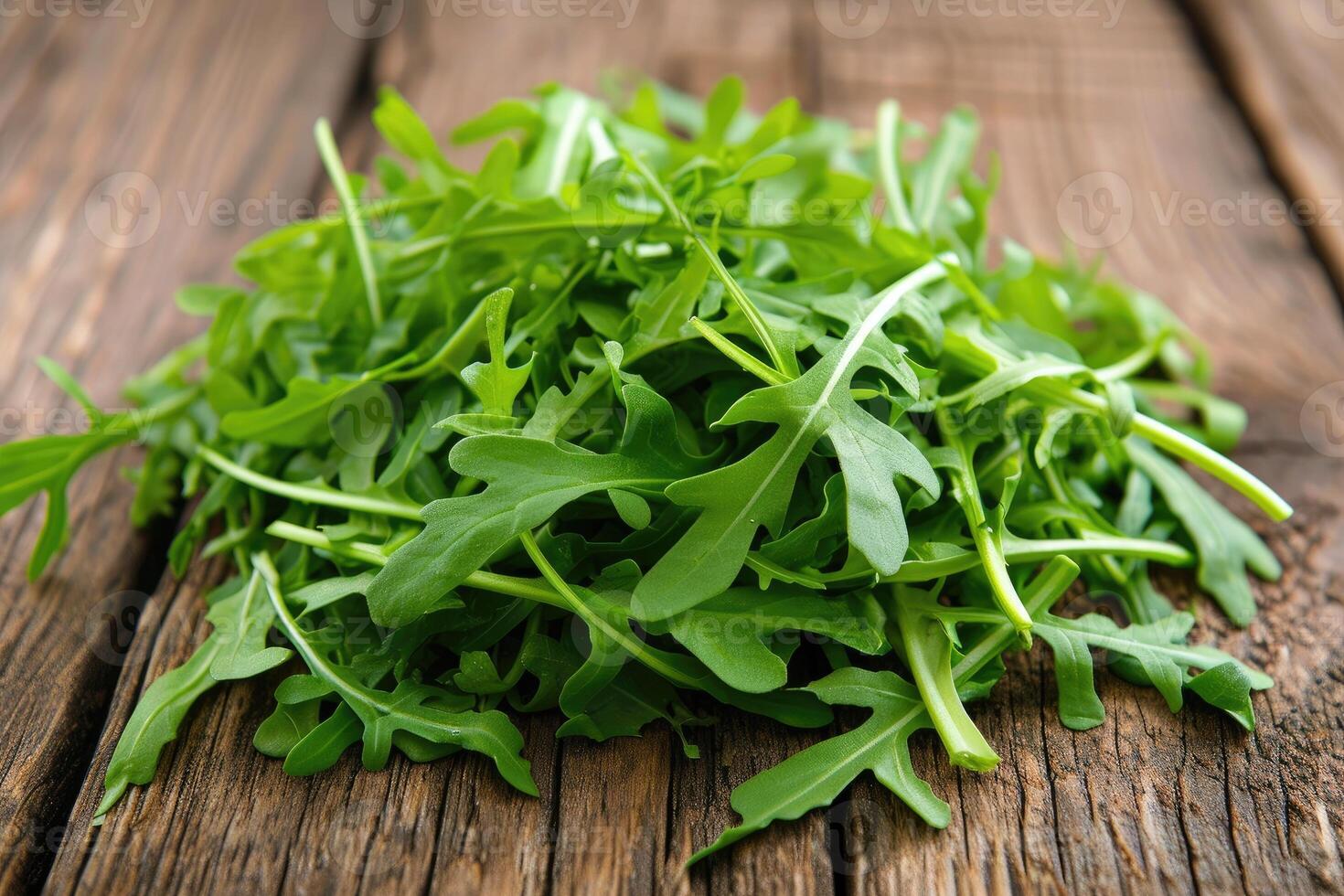 AI generated Arugula isolated kitchen table professional advertising food photography photo