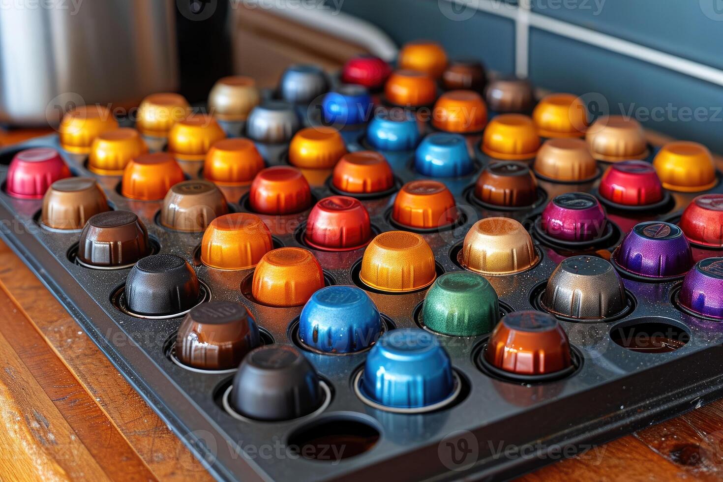 AI generated coffee pods on kitchen counter professional advertising food photography photo