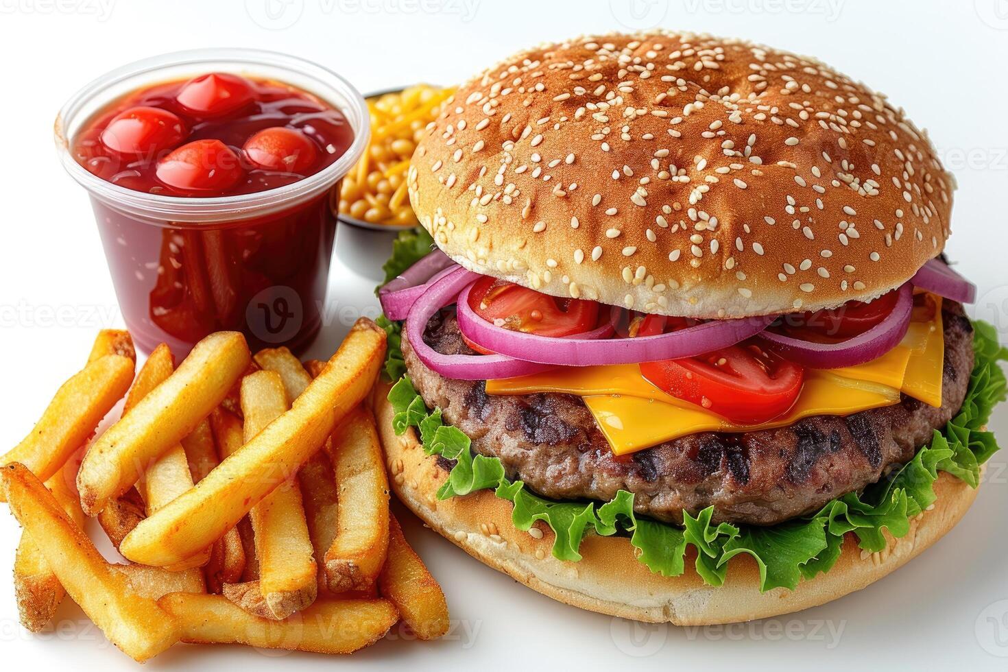 AI generated street menu fast food on the table professional advertising food photography photo