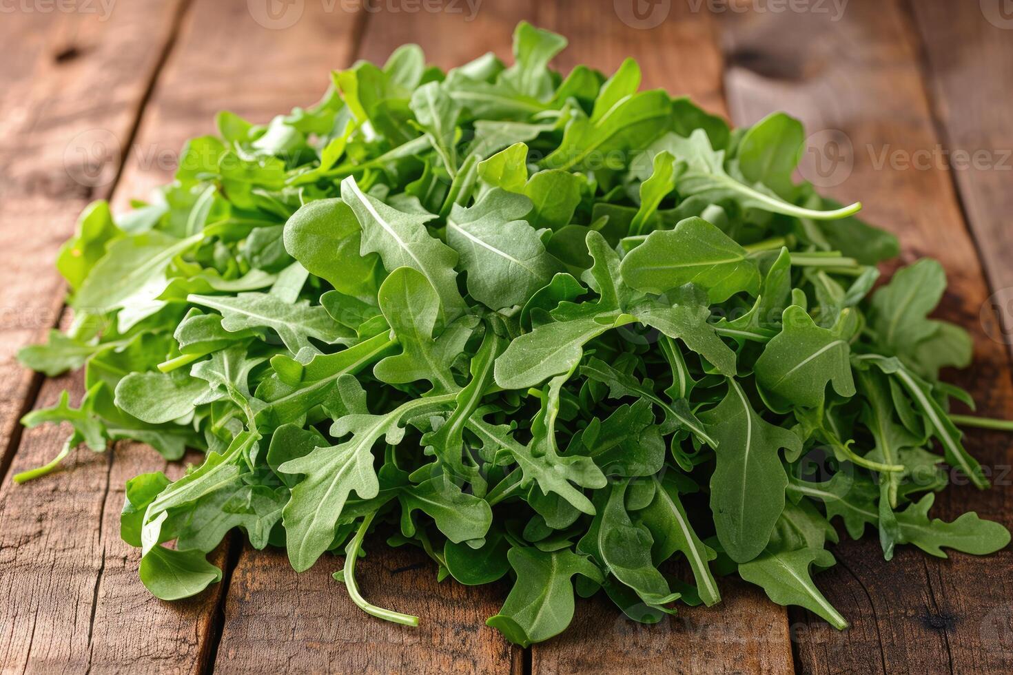 AI generated Arugula isolated kitchen table professional advertising food photography photo