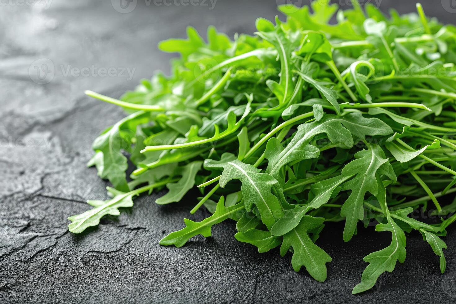 AI generated Arugula isolated kitchen table professional advertising food photography photo