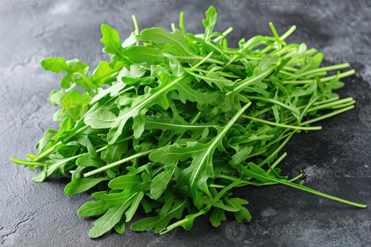 AI generated Arugula isolated kitchen table professional advertising food photography photo