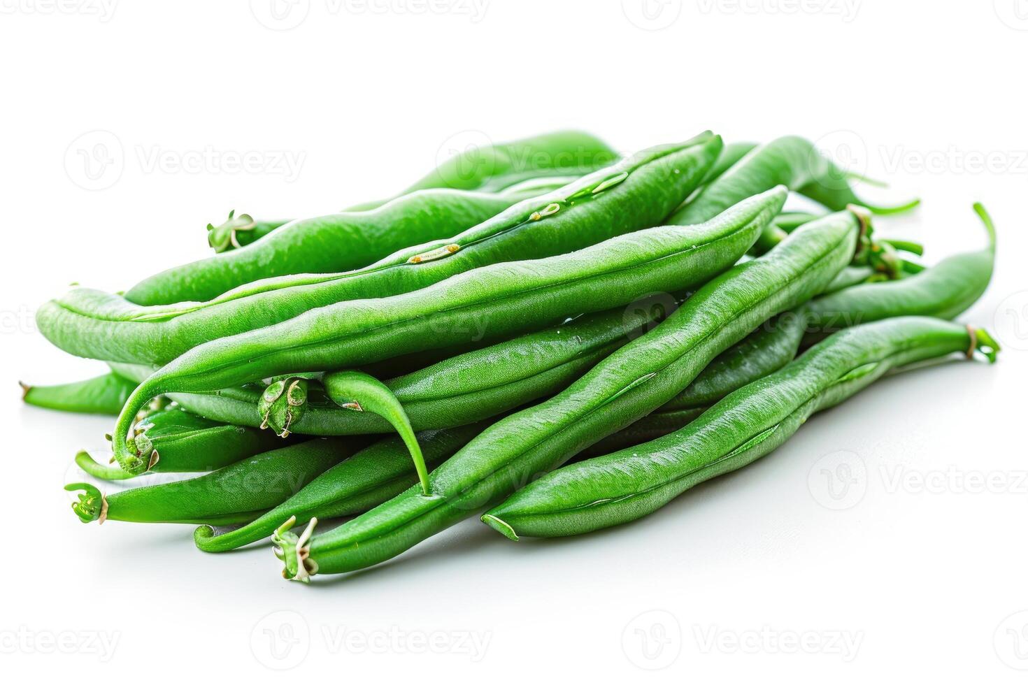 AI generated green bean isolated kitchen table professional advertising food photography photo