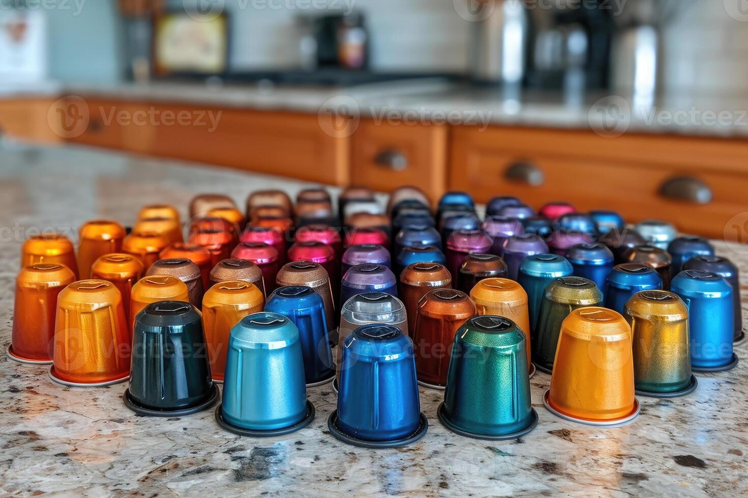 AI generated coffee pods on kitchen counter professional advertising food photography photo