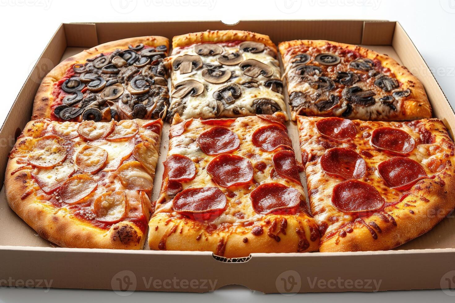 AI generated takeaway or delivery pizza box professional advertising food photography photo