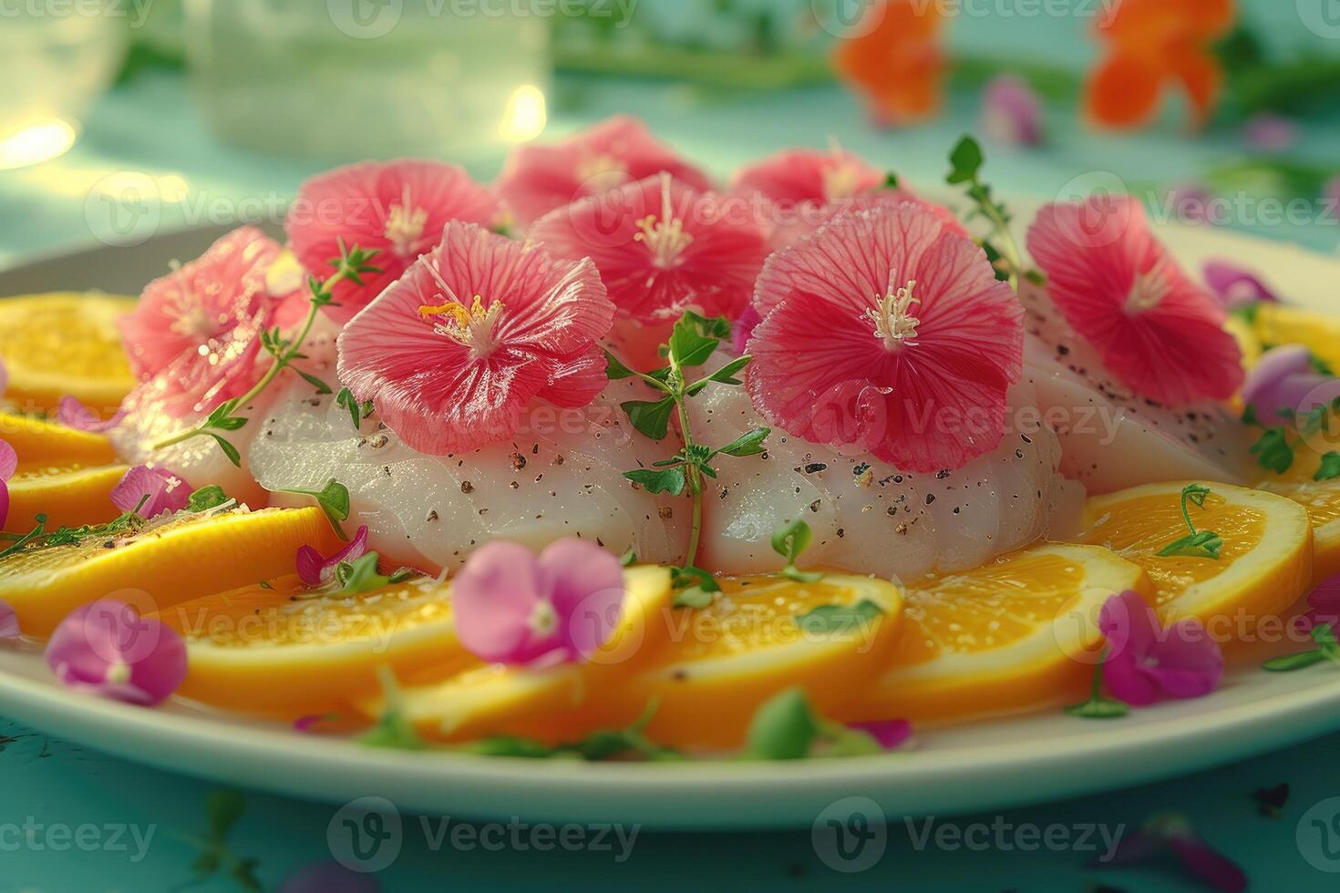 AI generated food on the kitchen table to post on social media professional advertising food photography photo