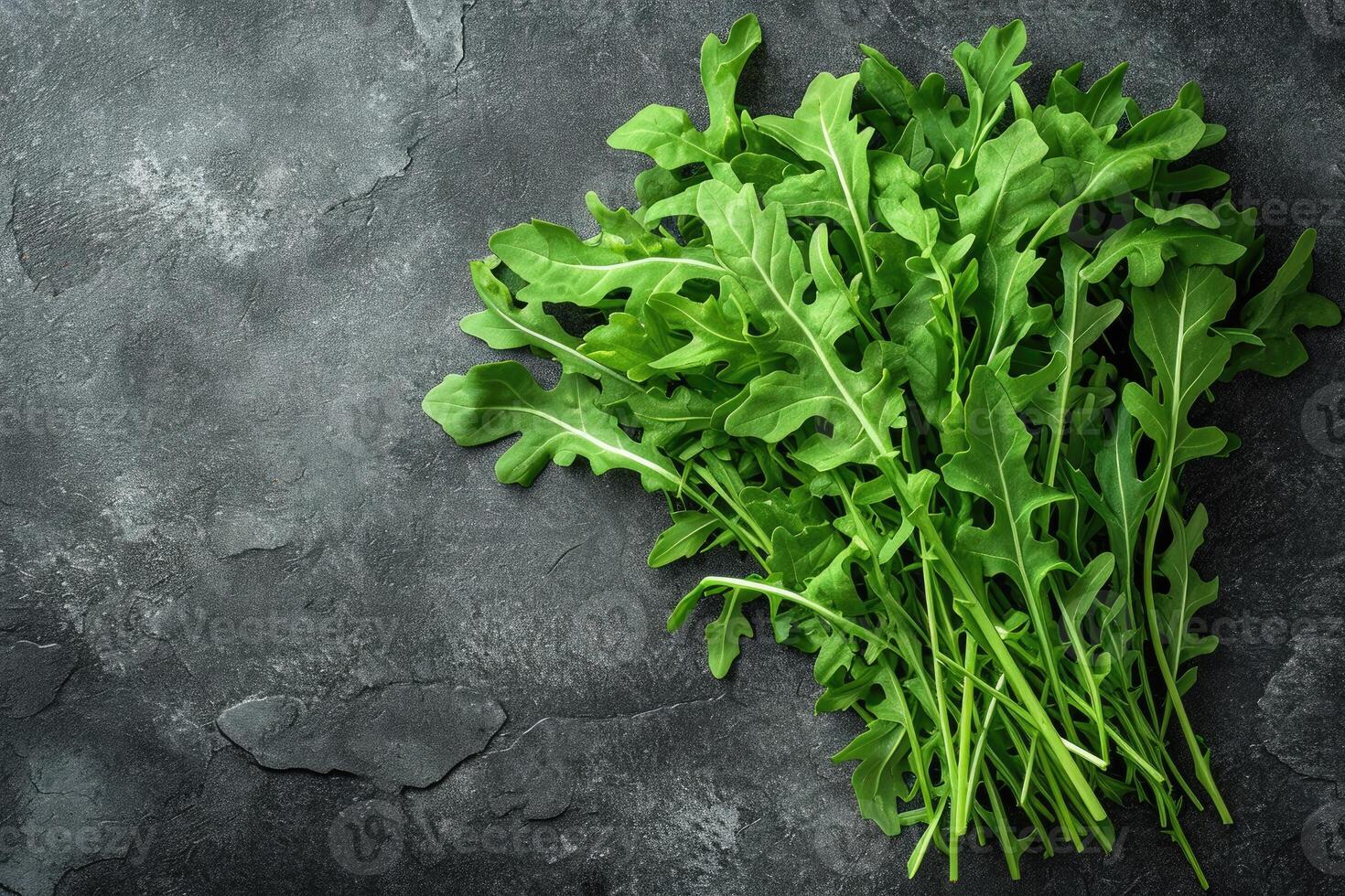 AI generated Arugula isolated kitchen table professional advertising food photography photo