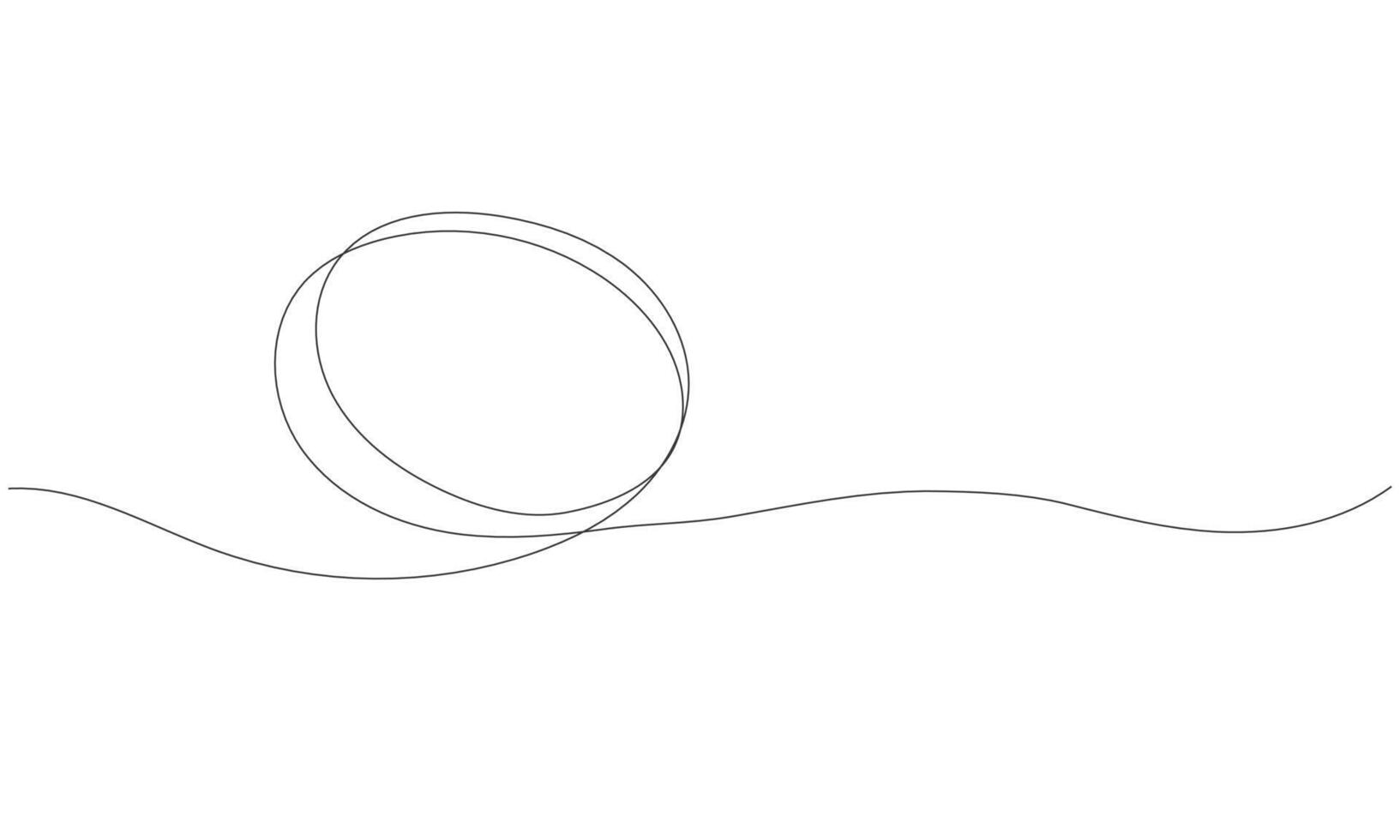 Message Contour shape. One line circle frame. Speech bubble thin thread. Vector