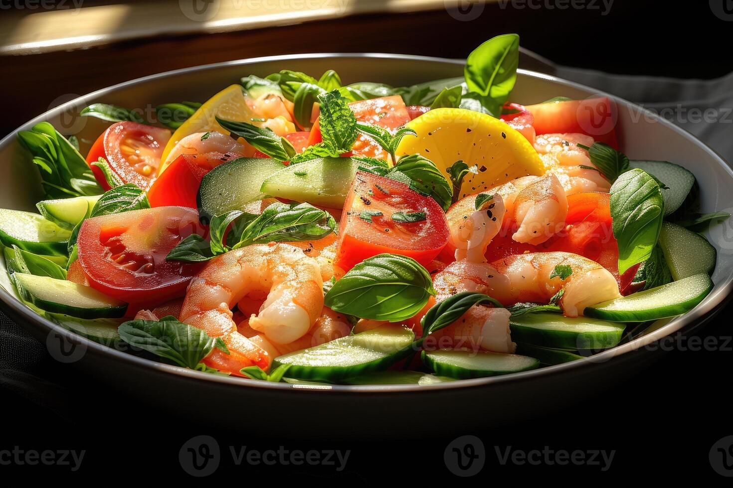 AI generated food on the kitchen table to post on social media professional advertising food photography photo