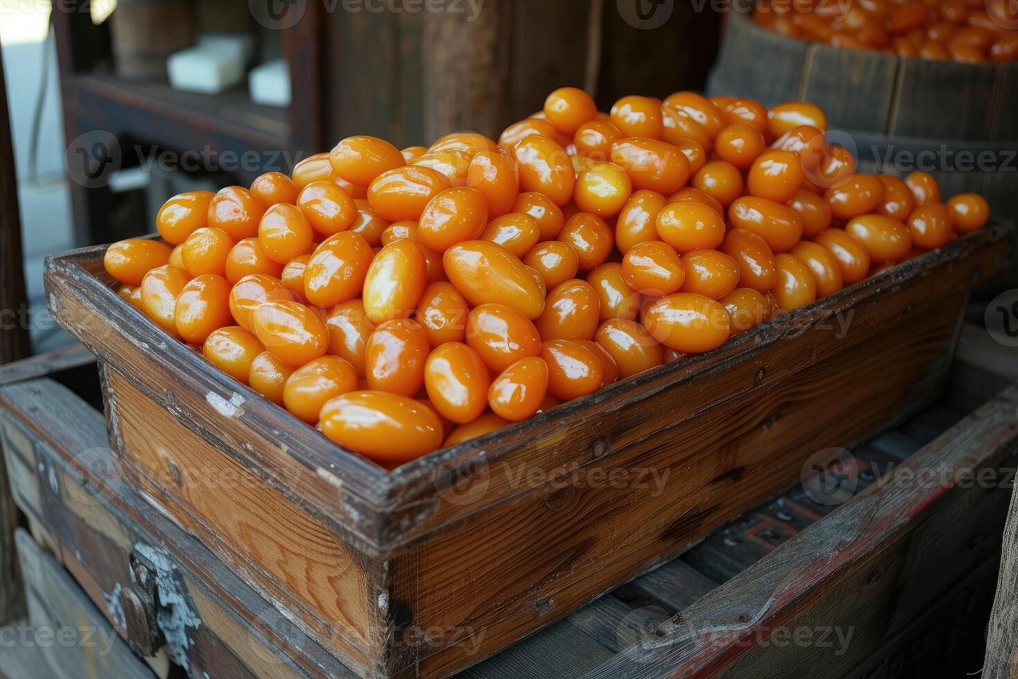 AI generated packaging dates fruits on table professional advertising food photography photo