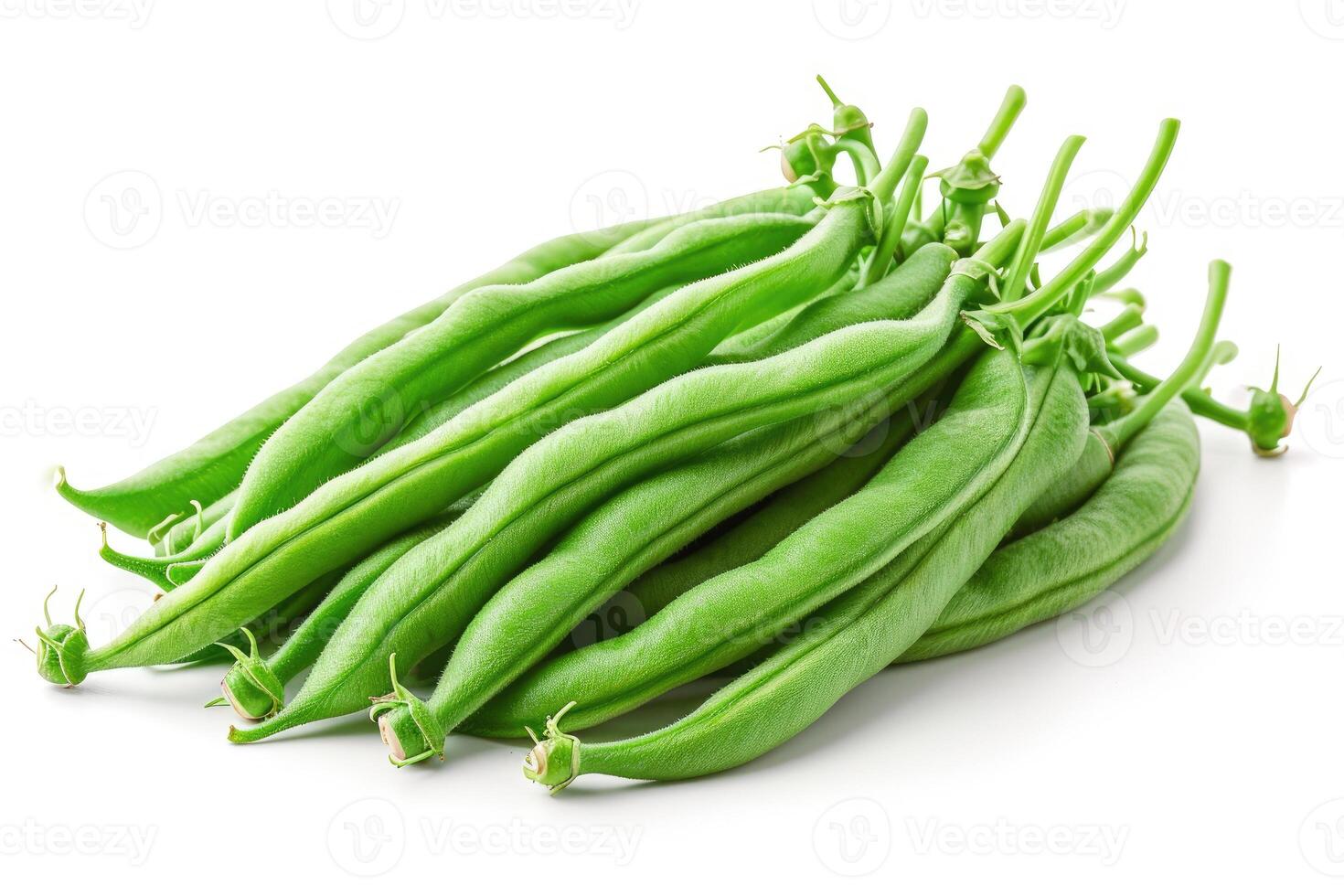 AI generated green bean isolated kitchen table professional advertising food photography photo