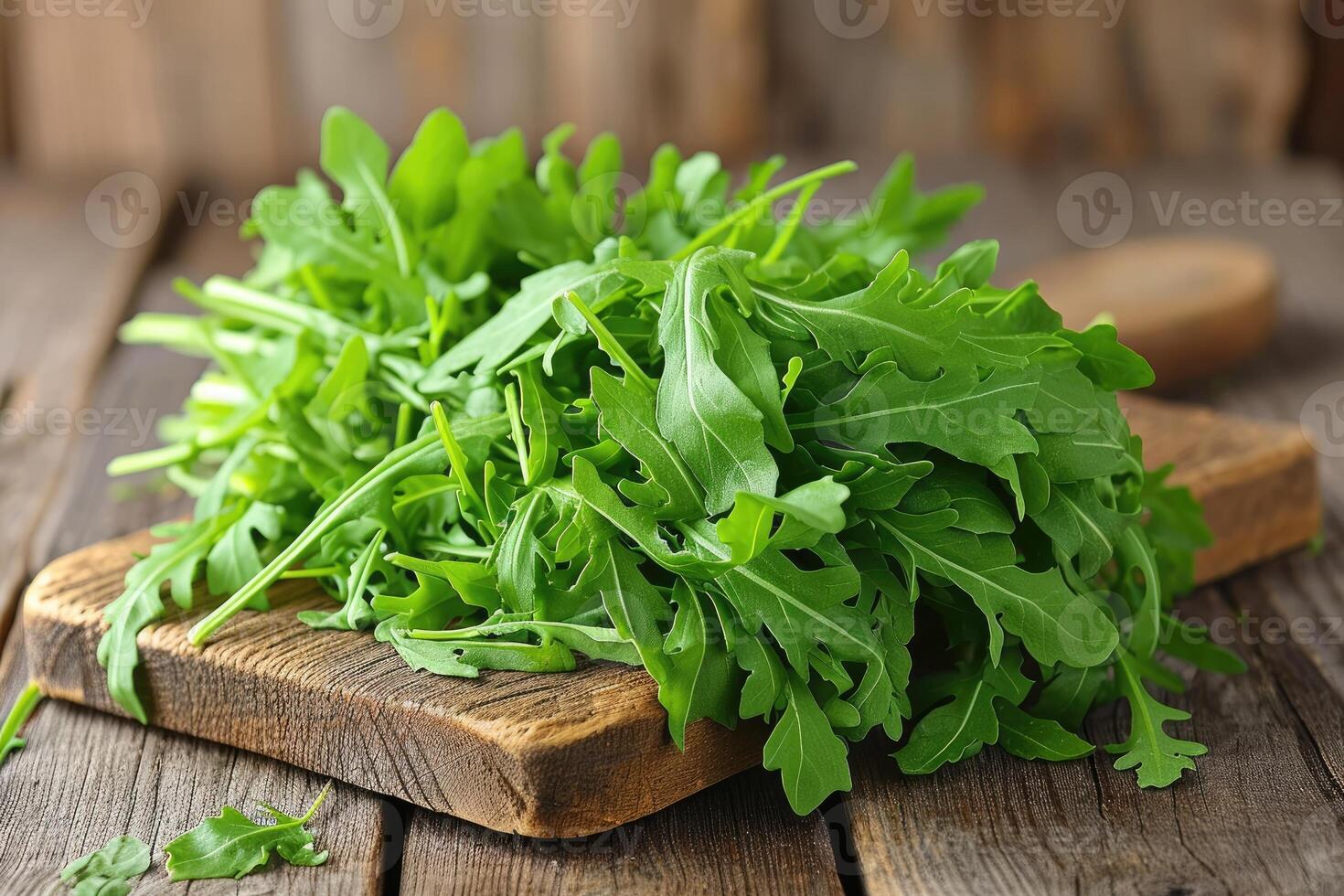 AI generated Arugula isolated kitchen table professional advertising food photography photo