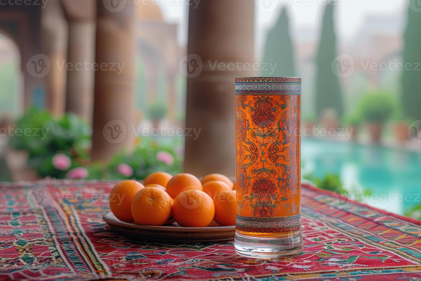 AI generated serves various meal to iftar Ramadan advertising food photography photo