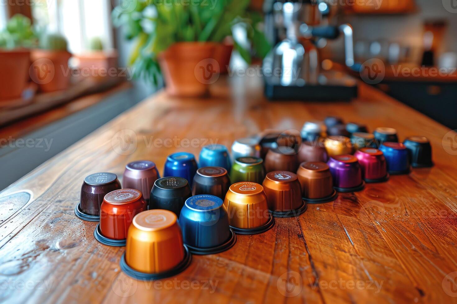 AI generated coffee pods on kitchen counter professional advertising food photography photo