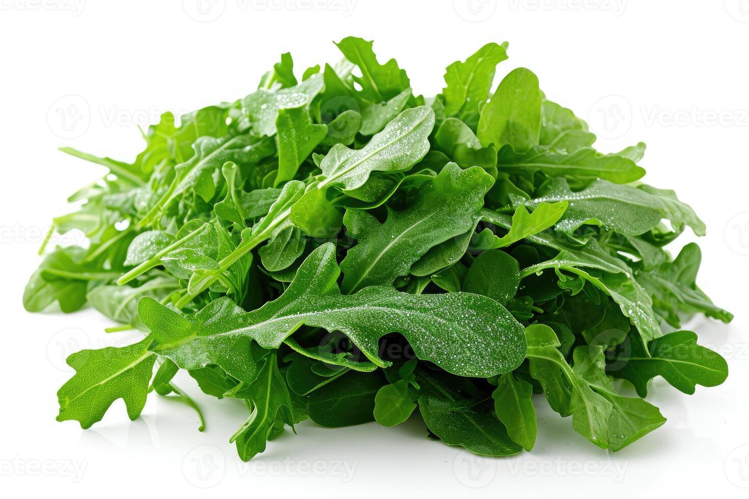 AI generated Arugula isolated kitchen table professional advertising food photography photo