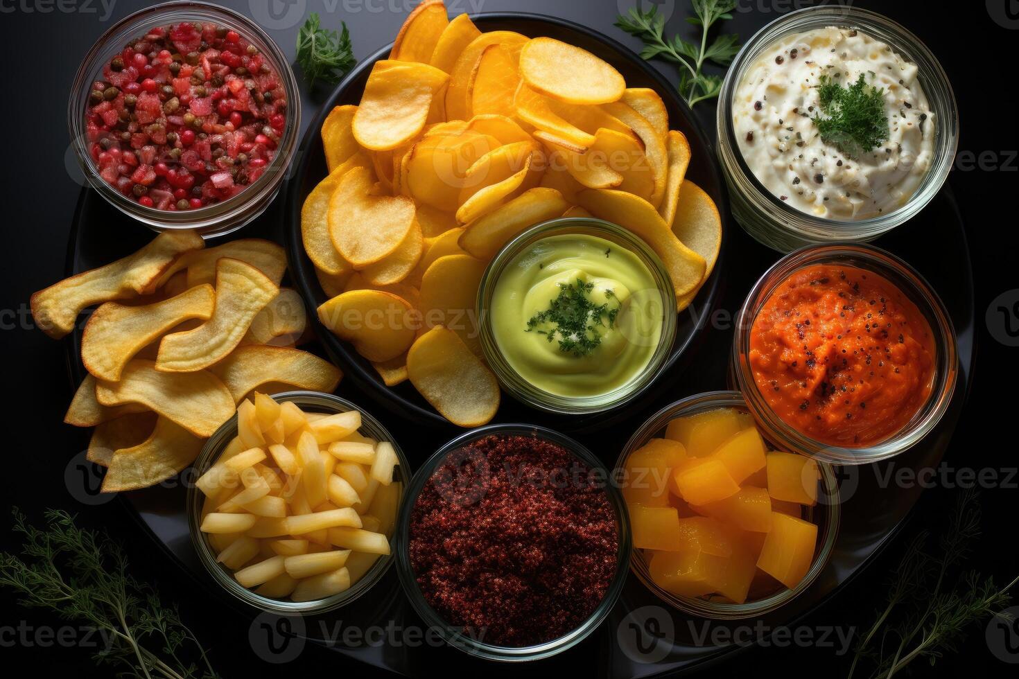 AI generated Snacks in a container professional advertising food photography photo