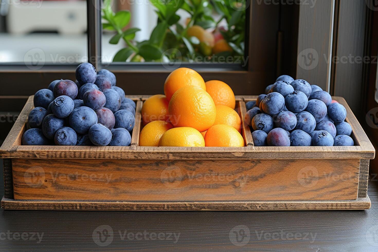 AI generated Fresh fruits gift box professional advertising food photography photo