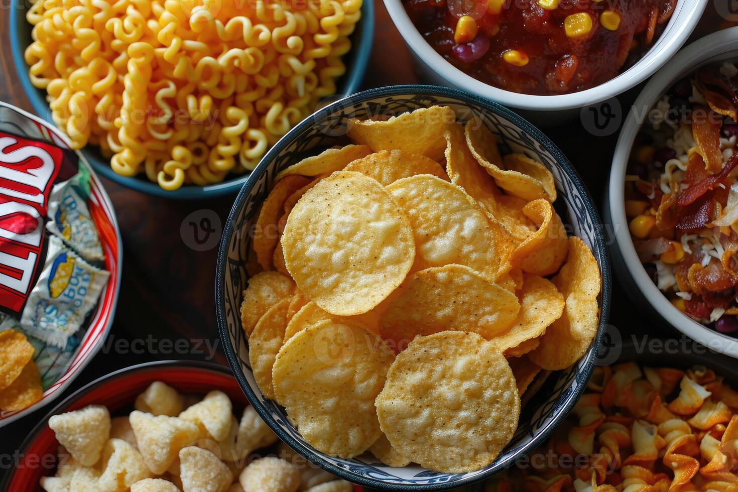 AI generated Snacks in a container professional advertising food photography photo